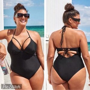 Cupshe Black Kacie Cut Out Swimsuit NWT